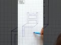 Simple Drawing Shorts || Grid Paper 3d Chair Drawing || How to draw a chair || #drawing #shorts