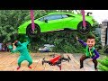 13+ Mr. Joe on Mercedes LIFTED CAR into SKY at Quadrocopter VS Green Man on Lamborghini Huracan