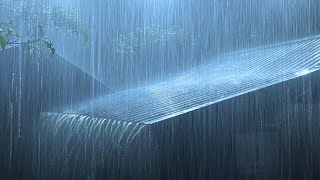 Beat Stress to Fall Asleep Fast with Heavy Rain & Perilous Thunder Sounds Around Metal Roof at Night