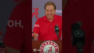 Nick Saban locked out of his own press conference?! 😂