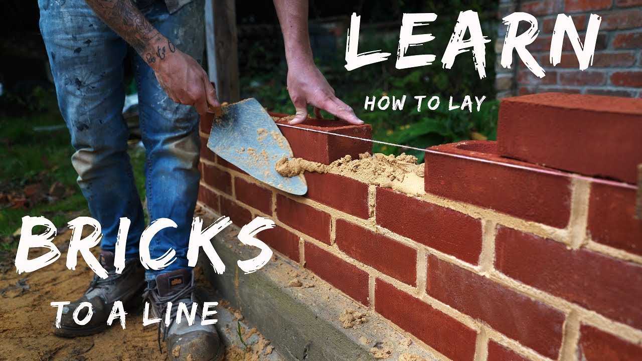 HOW TO LAY BRICKS TO A LINE [Bricklaying For Beginners E.p7] - YouTube