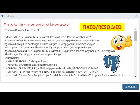 How To Resolve/Fix The pgAdmin 4 server could not be contacted PostgreSQL Database pgAdmin 4
