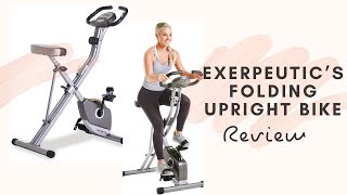 Exerpeutic Folding Magnetic Upright Exercise Bike with Pulse -HEALTH EDITOR'S CHOICE!