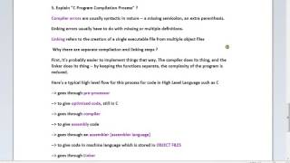C TUTORIAL COMPILATION PROCESS FLOW