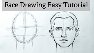 How to draw a Face easy step by step Face drawing boy tutorial for beginners Basics with pencil easy