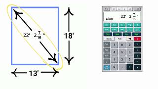 How to find diagonal of a rectangle with a construction calculator