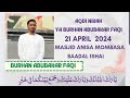 🔴 LIVE  AQDI NIKAH YA BURHAN  ABUBAKAR FAQI || MASJID ANISA MOMBASA 21 APRIL 2024