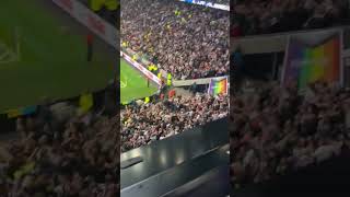 Scenes at Tottenham's stadium when Newcastle went 0-2 up. NUFC fans cheering, limbs everywhere.