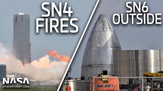 SpaceX Boca Chica - Starship SN4 fires up as SN6 makes an appearance