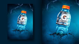 Energy Drink Poster Design | Gatorade | Photoshop Tutorials.