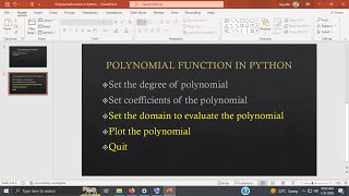 Part 6: Plotting the polynomial function & improving the code using matplotlib in Python