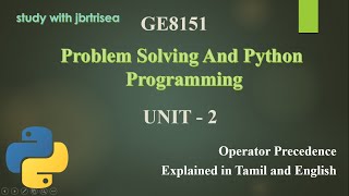 OPERATOR PRECEDENCE IN PYTHON / Explained in Tamil and English