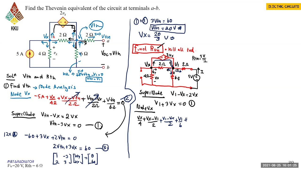 Thevenin's Theorem: Example Dependent Sources - YouTube