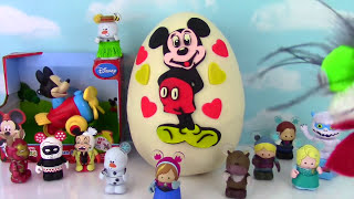 Huge Mickey Mouse Play Doh Surprise Egg! Disney Vinylmation! Frozen!
