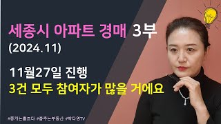 세종시 아파트 경매 - 2024년 11월 3부