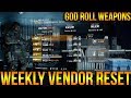 THE DIVISION | WEEKLY VENDOR RESET | GOD ROLL WEAPONS | MUST BUY FOR 2/16/2018