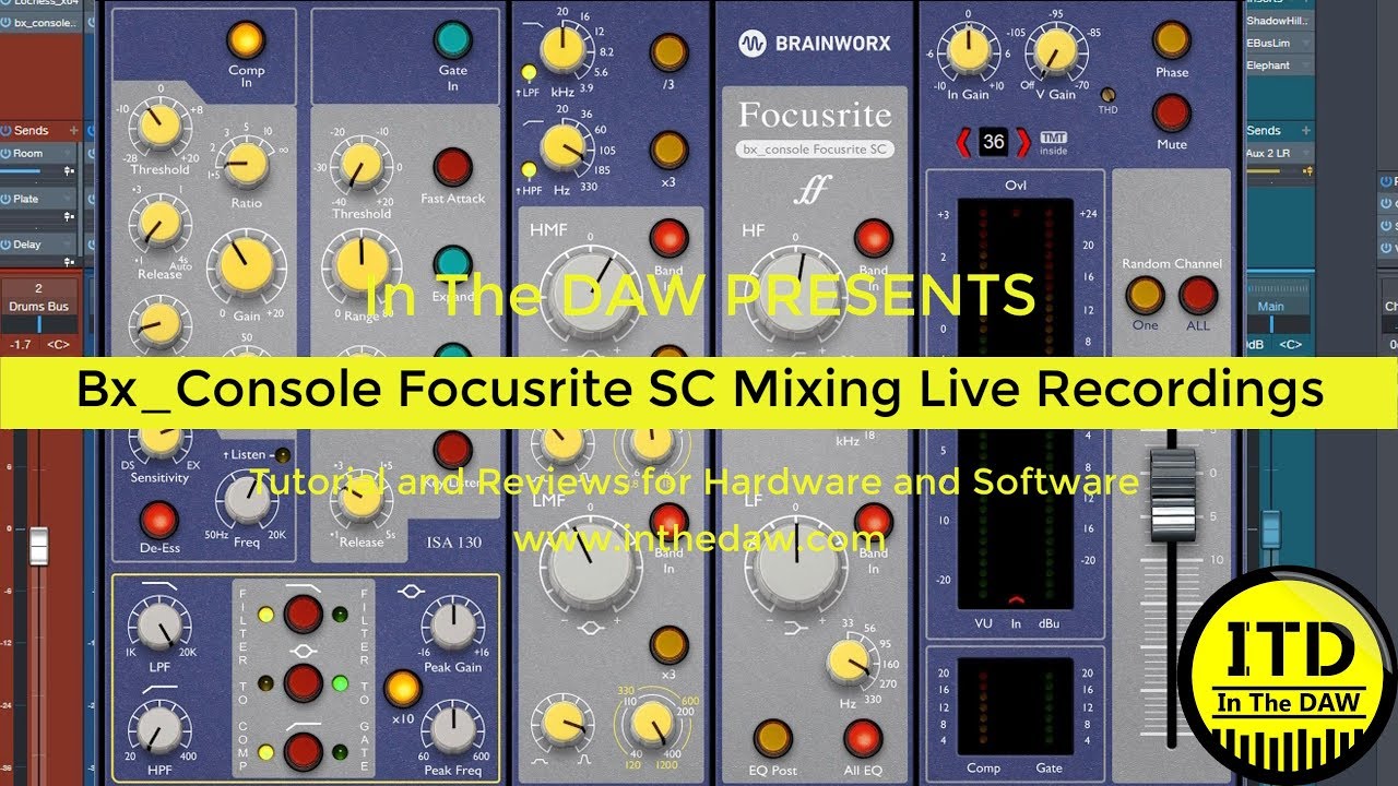 Mixing Live Recordings With Bx Console Focusrite SC - In The DAW - YouTube