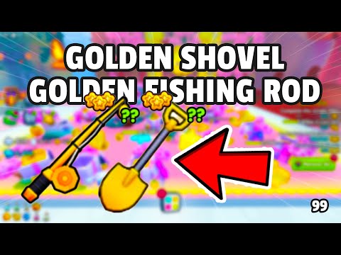Golden Shovel & Golden Fishing Rod in Roblox Pet Simulator 99! (how to get & use?) #petsim99 #roblox