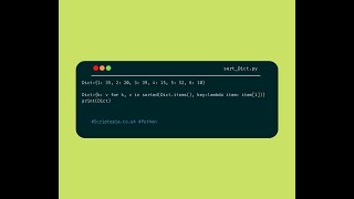 Python Dictionaries - Sort dictionary by value