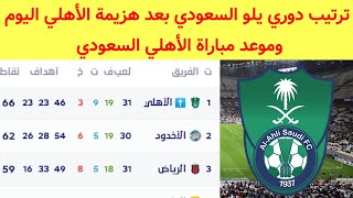ترتيب دوري يلو السعودي بعد هزيمة الأهلي السعودي نتائج دوري يلو السعودي اليوم