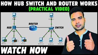 How Hub Switch and Router works in a Network Practical Video | Networking Device explained in detail