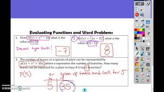 A.12B Evaluating Functions using Desmos calculator