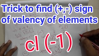 Trick to find sign (+,-) of valency of element