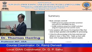 (Day 1, Session 1) GPS Processing and Analysis using GAMIT/GLOBK