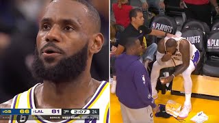 LeBron EXHAUSTED On Lakers Bench Eating a Snack