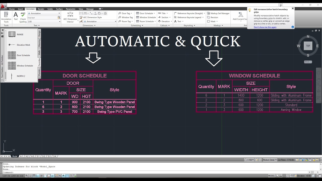 Autocad Door Schedule Template Architectural Construction Drawings For