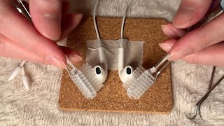 ASMR Earphone Mic Cleaning with 6 Items (No Talking)