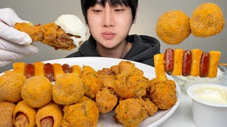 뿌링클 치킨 특집! BHC 뿌링클 닭다리 치즈볼 핫도그 소떡소떡 먹방 ASMR Mukbang Bburinkle Chicken real sound