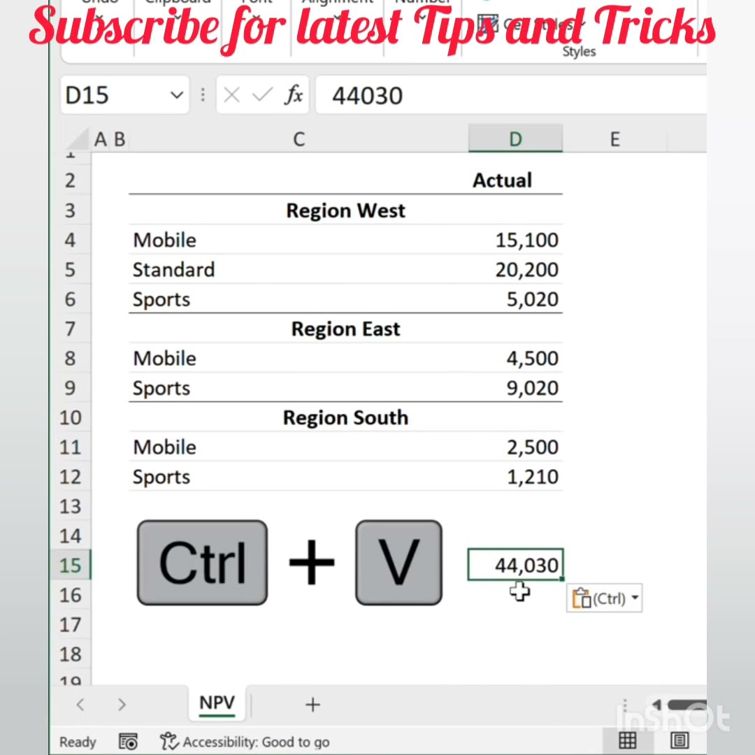 Excel Hidden Trick - 119  Copy Value form Status Bar in Excel #shorts #excel #shorts #exceltips