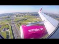 [4K] Wizzair A321 landing into Warsaw Chopin Airport (WAW) | GoPro video | seat 12F (emergency exit)