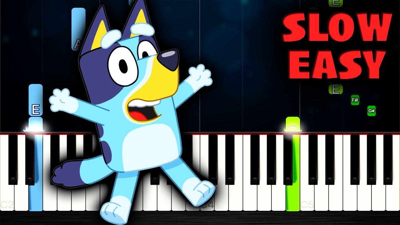Bluey Theme Song Slow Easy Piano Tutorial Chords Chordify