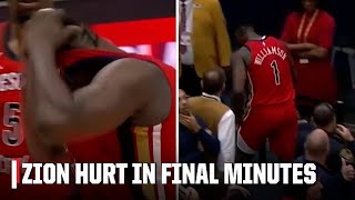 Zion Williamson grimaces in pain, heads to locker room in final minutes of Laker