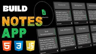 Notes App with Object-Oriented JavaScript | How to Build Notes App with HTML, CSS, and JavaScript