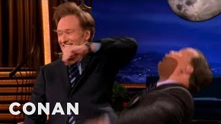 Scraps: Conan Practices Elbowing Andy In The Face | CONAN on TBS