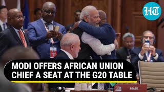 G20 Summit: PM Modi Hugs African Union Chief Amid Thunderous Applause By World Leaders | Watch