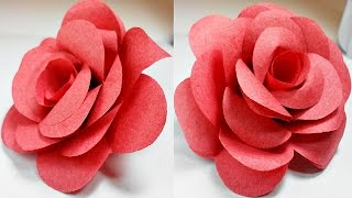 Paper flowers rose diy tutorial easy for children/origami flower folding 3d for kids,for beginners