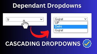 Cascading Dropdown in React JS ✅ Dependent Select box Using Javascript [ Code Link in Description ]