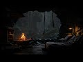 No Ads 🌧️ Cozy Rainy Cave with Fireplace Sounds – Peaceful Ambience for Deep Sleep & Stress Relief🔥