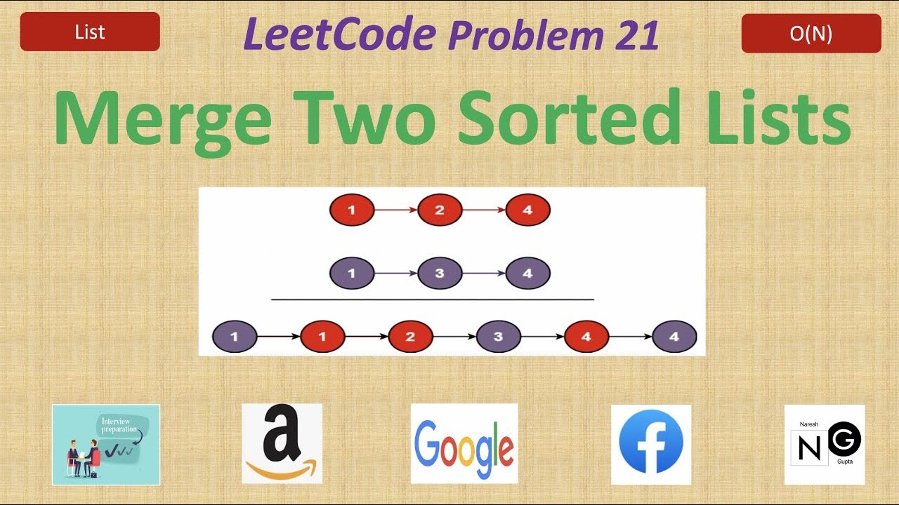 Merge Two Sorted Lists | Merge Two Sorted Lists | Leetcode 21 | Linked ...