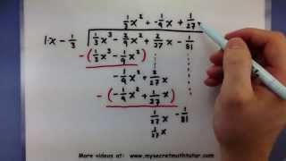 Pre-Calculus - How to divide a polynomial with fractions using long division