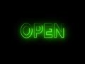 Open Sign Glowing Flickering Neon Lights Loop Animation by Fahad VFX