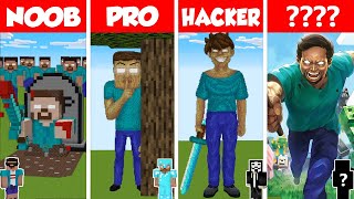 Minecraft REAL LIFE HEROBRINE HOUSE BUILD CHALLENGE - NOOB vs PRO vs HACKER vs G