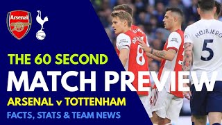THE 60 SECOND MATCH PREVIEW: Arsenal v Tottenham: Facts, Stats & Team News, Jesus, Kane, Conte