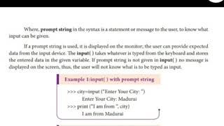 12th Std CS Unit 5 Python Input and Output Functions