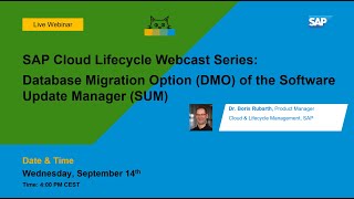 SAP CLM Webcast Series: Database Migration Option of Software Update Manager