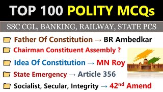 Polity Top 100 MCQs | Indian Polity Gk MCQs Questions And Answers | Polity Quiz | #ssccgl2022